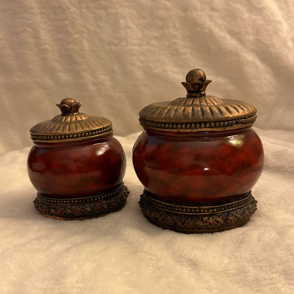 Set of 2 Vintage Trinket Jars